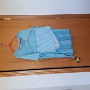 Womens plus size summer pajama set. Top and shorts.
